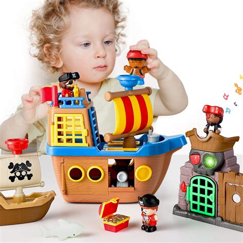 Buy iPlay, iLearn Large Pirate Ship Toys, Kids Pretend Adventure ...