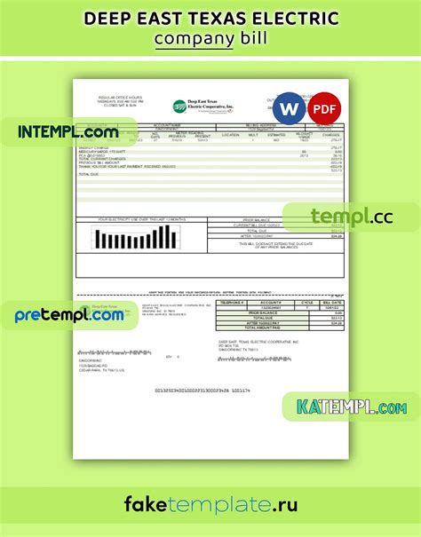 Michigan water business utility bill, Word and PDF template | by ...
