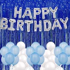 Wonder 13 Letter Silver Happy Birthday Foil Balloon 2 Blue Shiny ...