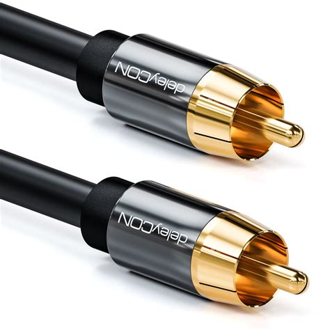 (3 meter, Cinch to Cinch) - deleyCON 3m Subwoofer Cable - Cinch RCA ...