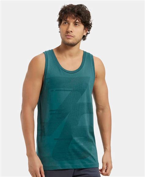 Buy Super Combed Cotton Rich Graphic Printed Tank Top - Pacific Green ...
