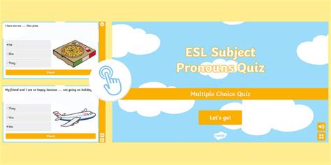 ESL Subject Pronouns Interactive Quiz