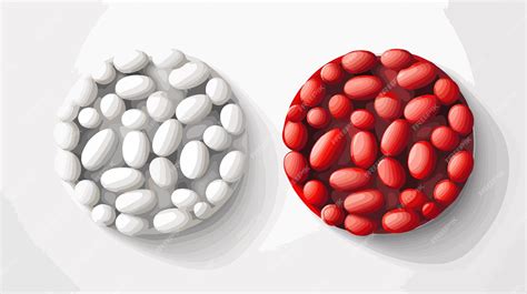 White Circular Pills and RedWhite Capsule Vector | Premium AI-generated ...
