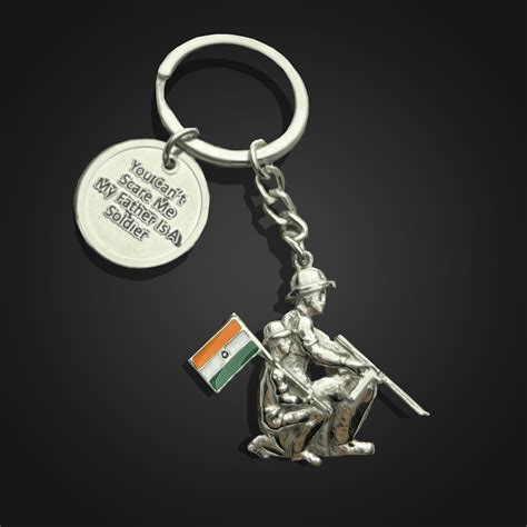 Shop Soldier With A Kid Army Keychain Gift Online In India – MILITARY ...
