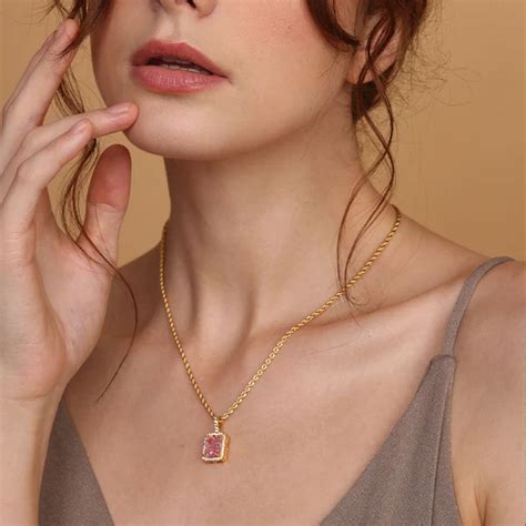 Buy Pink Emerald Geometric Pendant | Gold Plating – PALMONAS