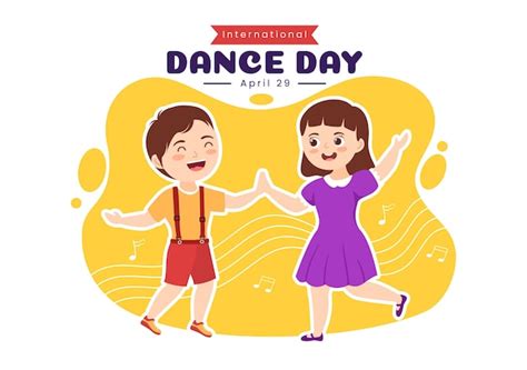 International dance day illustration with professional kid dancing ...