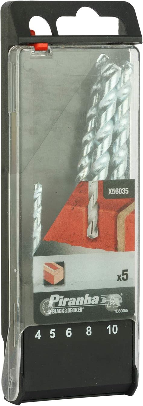 BLACK+DECKER X56035-QZ Masonary Drill Machine Bits- 4mm,5mm,6mm,8mm ...