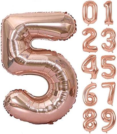 AMFIN® 32 inch 5 Number Foil Balloon, Birthday Decoration Items [Helium ...