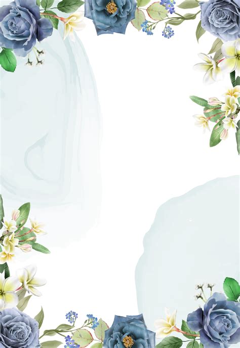 Elegant royal blue roses wedding invitation card 18876633 PNG