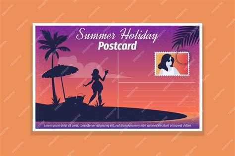 Premium Vector | Vintage summer holiday postcard template
