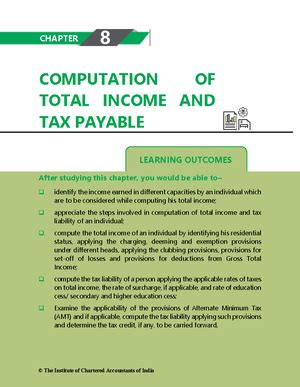 Computation of Total Income and Tax Payable - LEARNING OUTCOMES ...