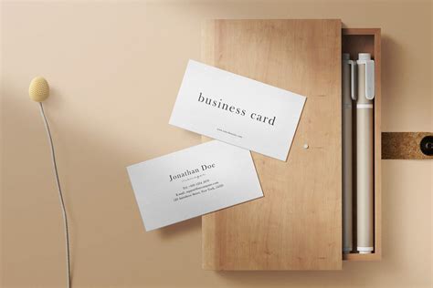 Free White Professional Business Card Mockup Scene PSD - PsFiles