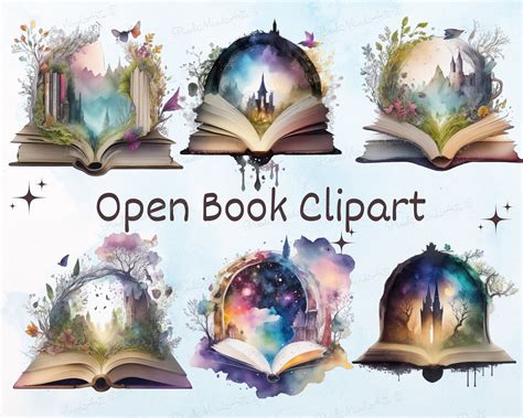 Colorful Open Book Clip Art