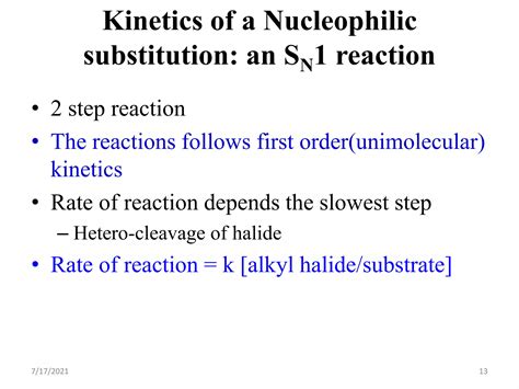 Nucleophilic substitution reactions | PPTX - rate of nucleophilic substitution reaction depends on