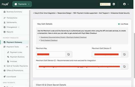 Generate Test Merchant Key and Salt