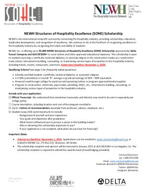 NEWH Structures of Hospitality Excellence Scholarship Application ...