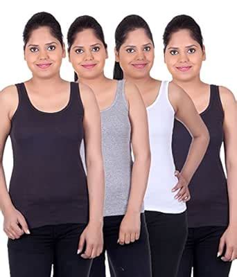 White Moon Vests & Camisoles - Pack of 4 Multicolour : Amazon.in: Fashion