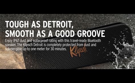 Klipsch The Detroit Portable Bluetooth Speaker with Dual 1" tweeters ...