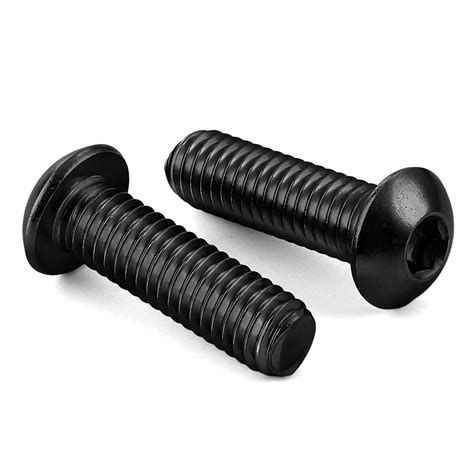 1/4-20 x 1" Button Head Socket Cap Screws, Allen Socket Drive, Black ...