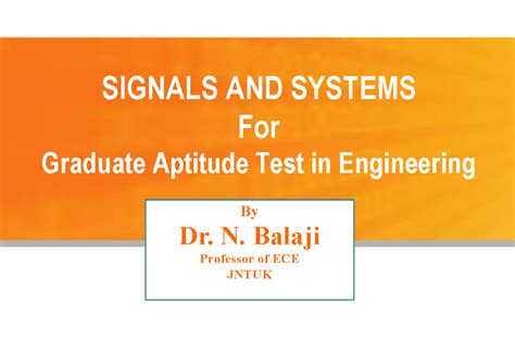 GATE ECE 2: Classification of Signals & Systems - Dr. N. Balaji - Studocu