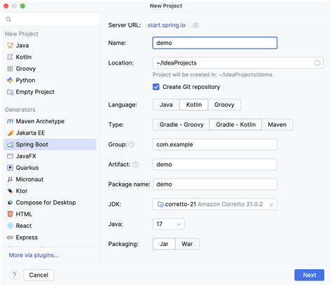 Create Spring Boot Application 的图像结果