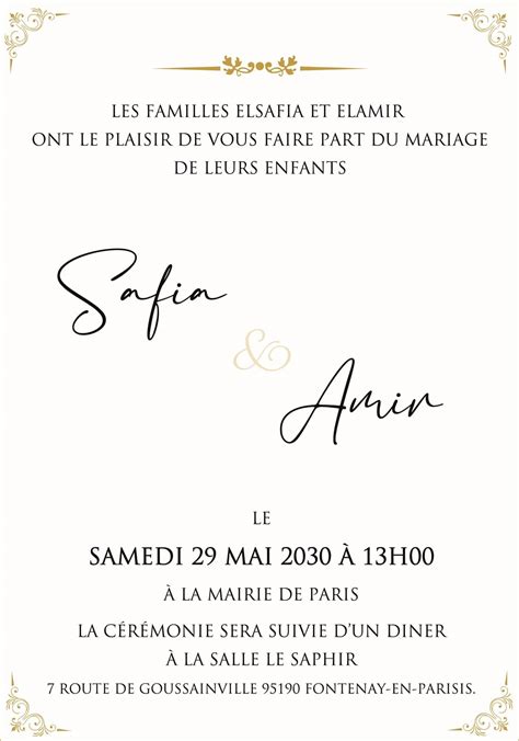 Faire part oriental mariage - Enveloppe Noire