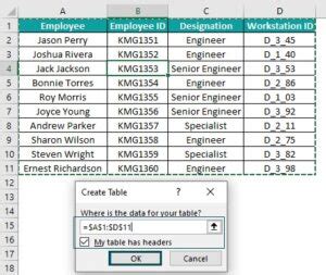 Image result for Excel Sample Table for Typing