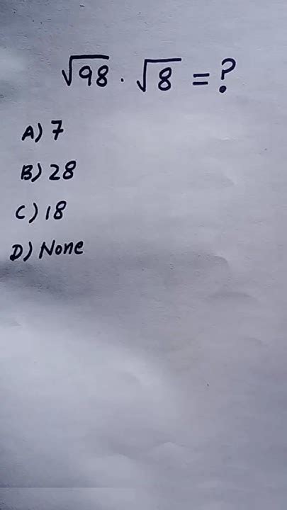 Square Root of 98 times 8 || #shorts #math #shortviral - YouTube