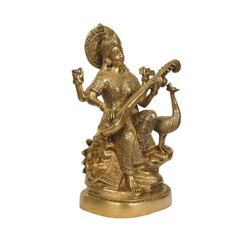 BRASS 15 IN SARASWATHI WITH BASE – Ragaarts