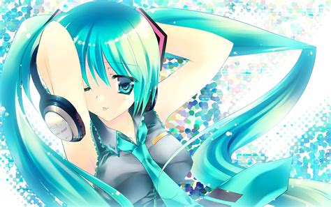 Hatsune Miku HD Wallpaper with Headphones