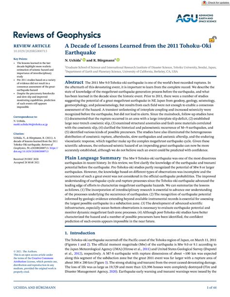 Review Of Geophysics