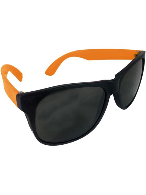 Cheesy Retro 80s Neon Orange & Black Costume Sunglasses, Size: One Size ...