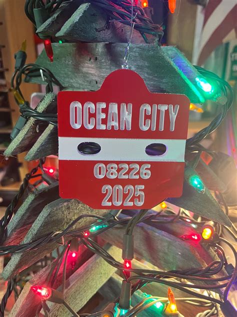 Handmade Ocean City Beach Tag Christmas Ornament: 2025 Jersey Shore ...