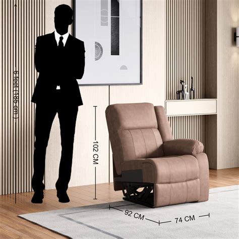 Buy Denver Fabric 1-Seater Right Arm Electric Recliner - Brown from ...