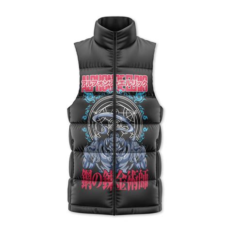 Alphonse Elric Fullmetal Alchemist Sleeveless Down Jacket - AnimeBape
