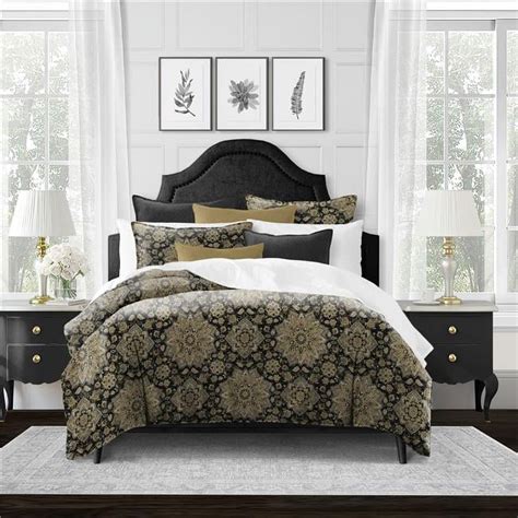 Tabriz Onyx King Size Comforter & 2 Pillow Shams Set - 5 Piece ...