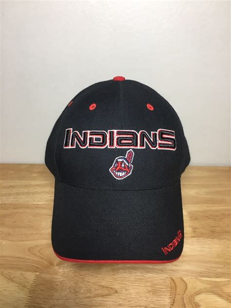 Vintage Cleveland Indians Hat RARE Wool Blend Adjusta… - Gem