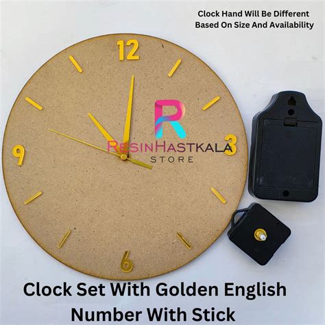 Golden English Number With Stick Clock Set – Resinhastkala Store