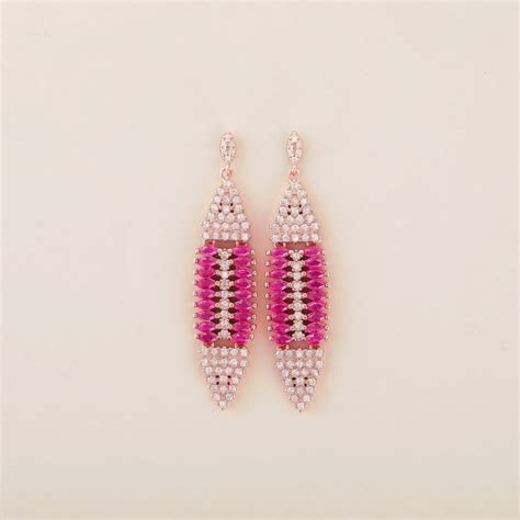 Radiant Ruby Cascade Earrings | 925 Sterling Silver | Plated with Rose ...