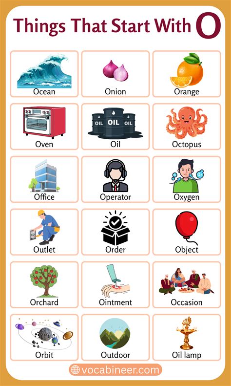 150 Things That Start with Letter O with Pictures