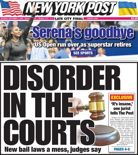 NY Post Cover for September 3, 2022 | New York Post