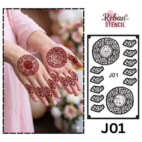 Designer Mom To Be Mehndi Stencil for Beautiful Hand Patterns REBAN ST ...