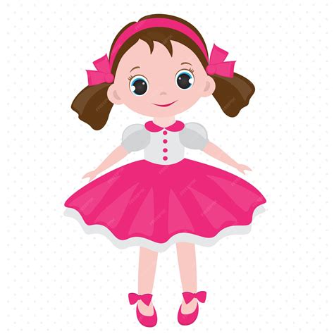 Premium Vector | Vector illustration of cute doll isolated on white ...
