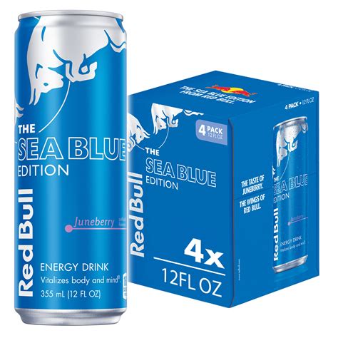 Red Bull Sea Blue Edition Energy Drink, 12 fl oz, Pack of 4 Cans ...