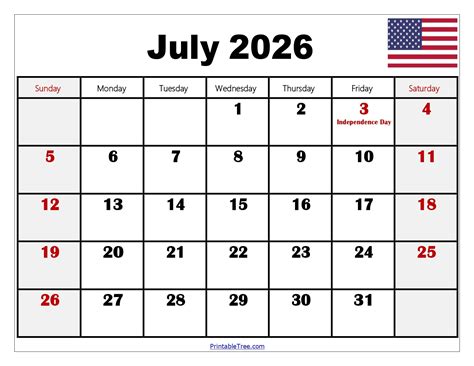 July 4th 2026 Calendar - 2025 Printable Calendar