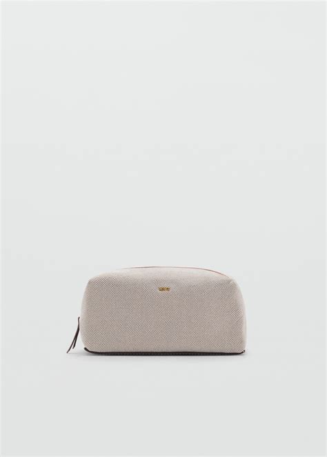 Canvas toiletry bag with contrasting zip - Women | MANGO OUTLET Malta
