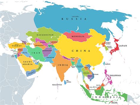Asia Continent Map 的图像结果