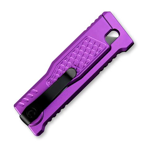 Reate Exo-U Gravity Knife Purple Aluminum with Diamond Pattern/Black ...