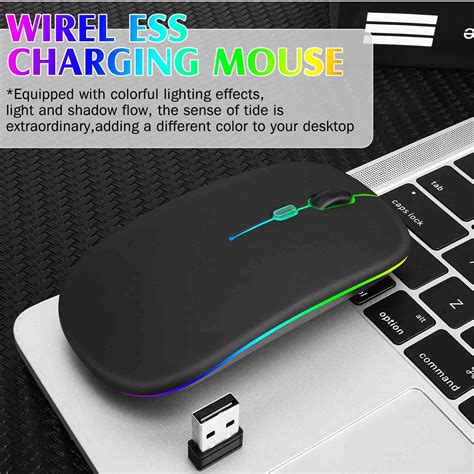 Buy 2.4GHz & Bluetooth Mouse, Rechargeable Wireless LED Mouse for Dell ...