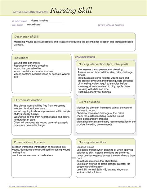 Active Learning Template Nursing Skill wound - ACTIVE LEARNING ...